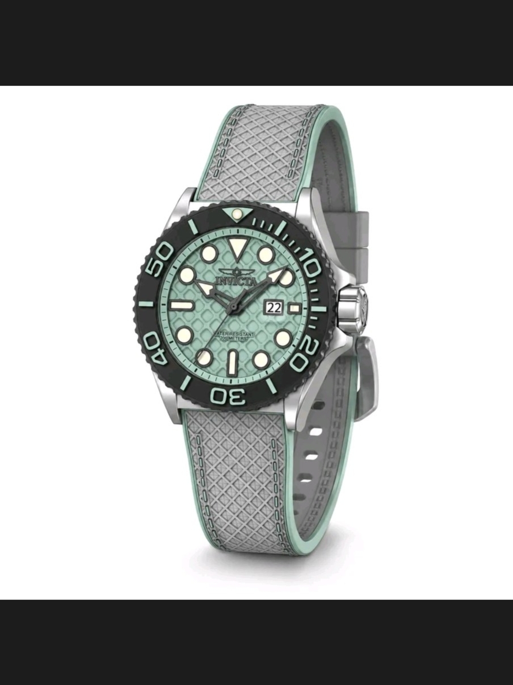 Invicta Grand Diver Mint Green and Gray Pro Diver Style Watch 48mm